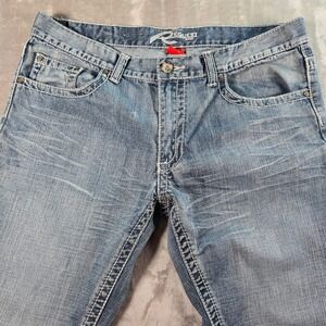 REQUEST Jeans Y2K Denim Light Wash Embroidered Mens Size‎ 36x32